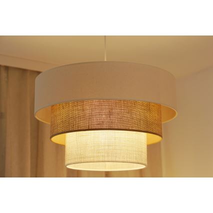Brilagi - Lámpara colgante con cable DENVER LUNETA 1xE27/15W/230V Ø 45 cm beige/marrón/crema