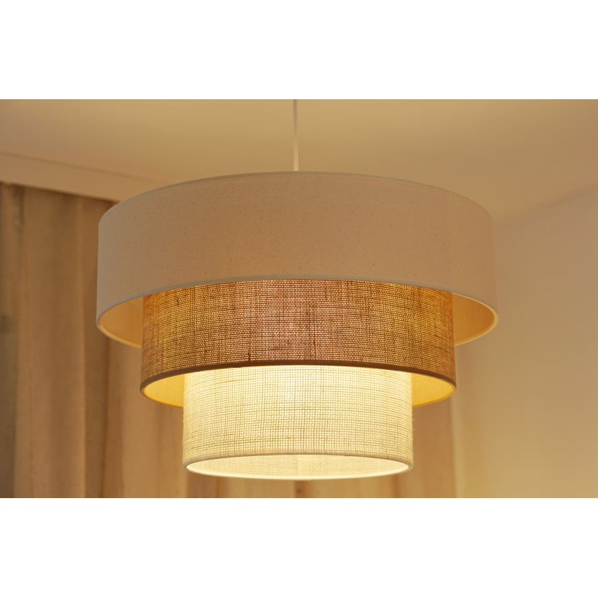 Brilagi - Lámpara colgante con cable DENVER LUNETA 1xE27/15W/230V Ø 45 cm beige/marrón/crema