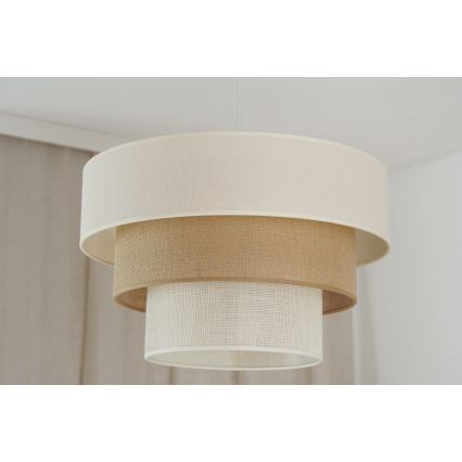Brilagi - Lámpara colgante con cable DENVER LUNETA 1xE27/15W/230V Ø 45 cm beige/marrón/crema