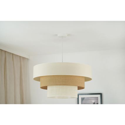 Brilagi - Lámpara colgante con cable DENVER LUNETA 1xE27/15W/230V diámetro 60 cm beige/marrón/crema