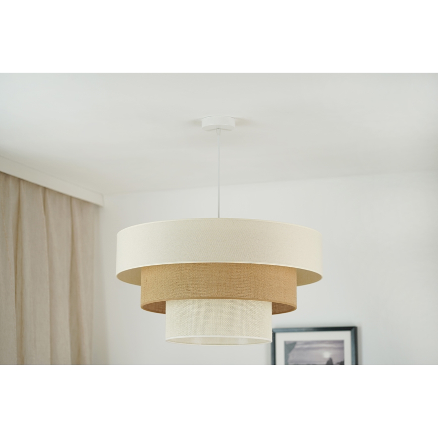 Brilagi - Lámpara colgante con cable DENVER LUNETA 1xE27/15W/230V diámetro 60 cm beige/marrón/crema
