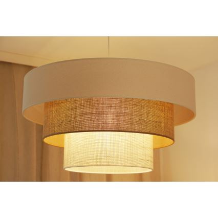 Brilagi - Lámpara colgante con cable DENVER LUNETA 1xE27/15W/230V diámetro 60 cm beige/marrón/crema