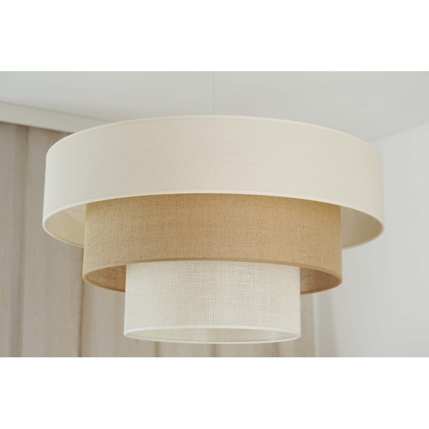 Brilagi - Lámpara colgante con cable DENVER LUNETA 1xE27/15W/230V diámetro 60 cm beige/marrón/crema