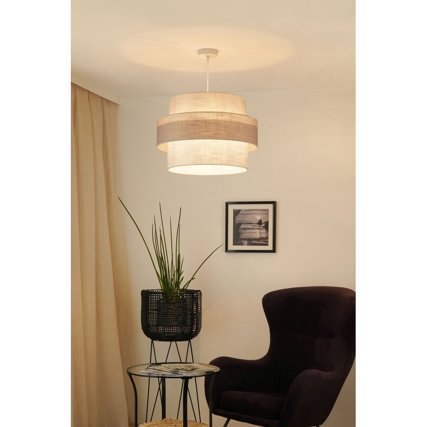Brilagi - Lámpara colgante DOVER SPACE 1xE27/15W/230V diá. 50 cm gris/color crema
