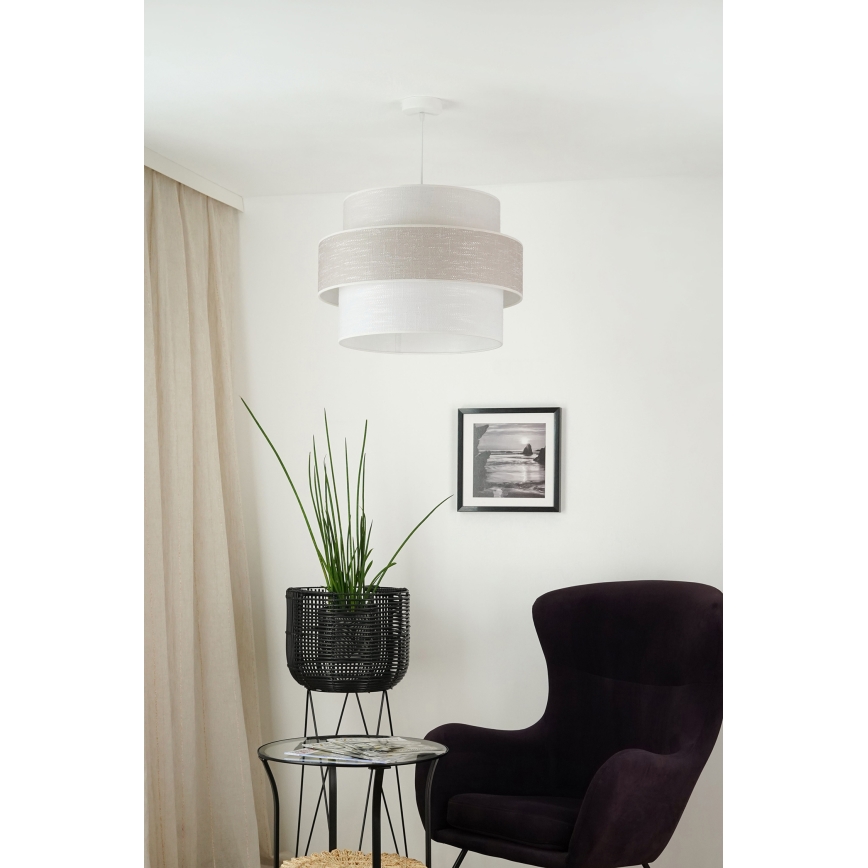 Brilagi - Lámpara colgante DOVER SPACE 1xE27/15W/230V diá. 50 cm gris/color crema