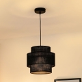 Brilagi - Lámpara colgante en cable SPACE YUTE 1xE27/15W/230V diámetro 25 cm negro