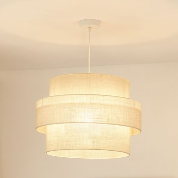 Brilagi - Lámpara colgante en cable SPACE YUTE 1xE27/15W/230V diámetro 50 cm crema/blanco