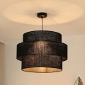 Brilagi - Lámpara colgante en cable SPACE YUTE 1xE27/15W/230V Ø 50 cm negro