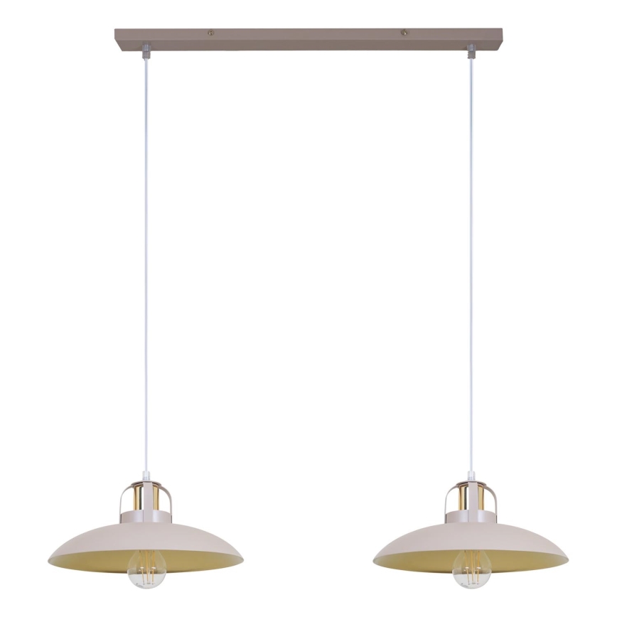 Brilagi - Lámpara colgante FLAMENGO 2xE27/60W/230V beige