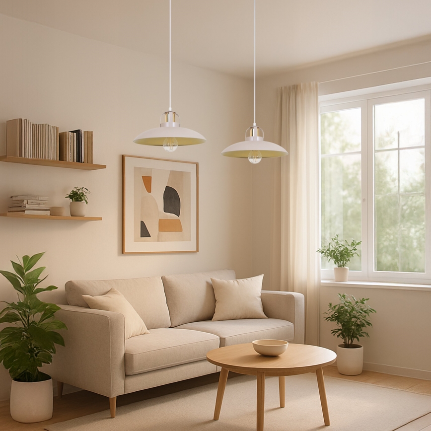 Brilagi - Lámpara colgante FLAMENGO 2xE27/60W/230V beige