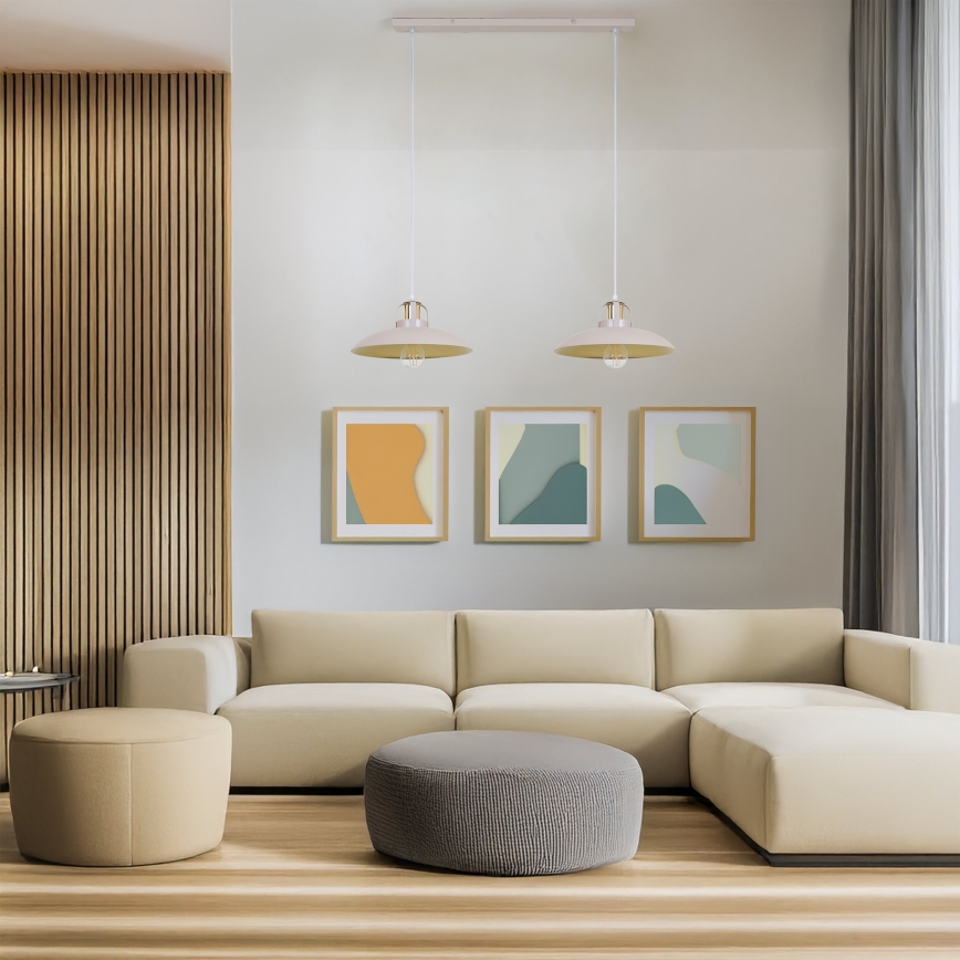 Brilagi - Lámpara colgante FLAMENGO 2xE27/60W/230V beige