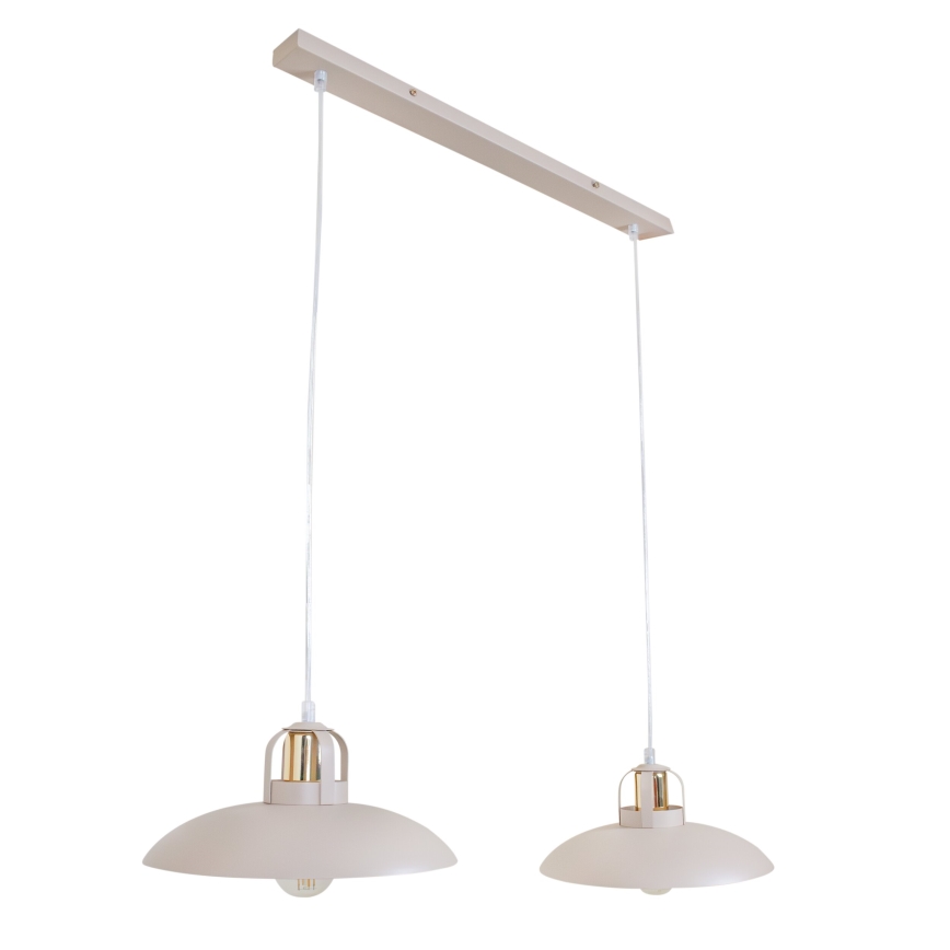 Brilagi - Lámpara colgante FLAMENGO 2xE27/60W/230V beige