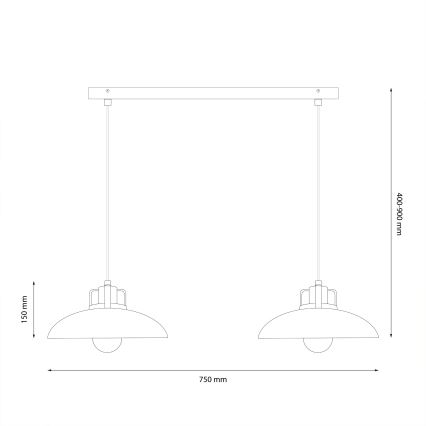 Brilagi - Lámpara colgante FLAMENGO 2xE27/60W/230V beige