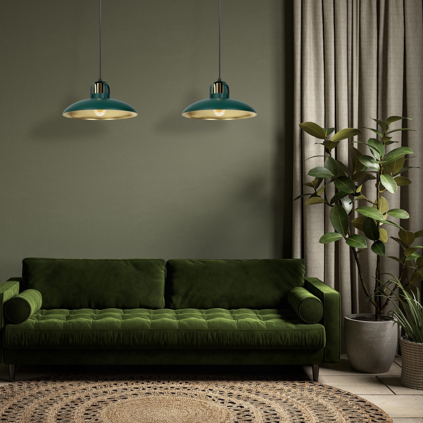 Brilagi - Lámpara colgante FLAMENGO 2xE27/60W/230V verde
