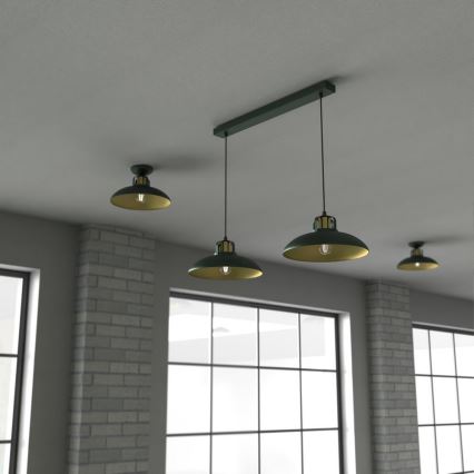 Brilagi - Lámpara colgante FLAMENGO 2xE27/60W/230V verde