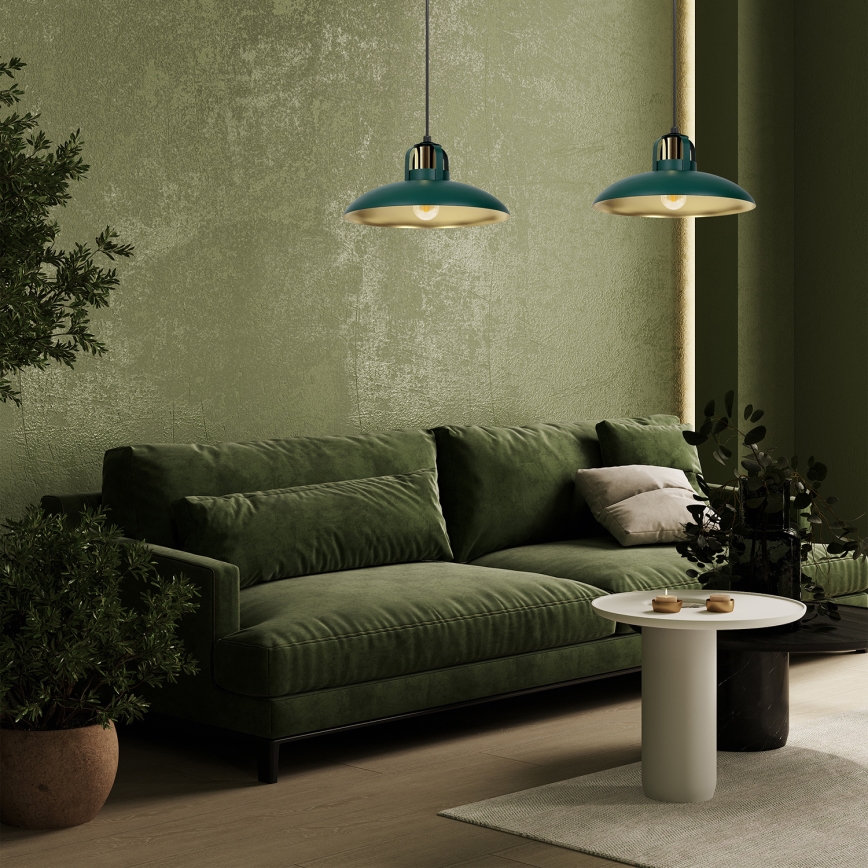 Brilagi - Lámpara colgante FLAMENGO 2xE27/60W/230V verde