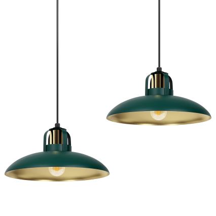 Brilagi - Lámpara colgante FLAMENGO 2xE27/60W/230V verde