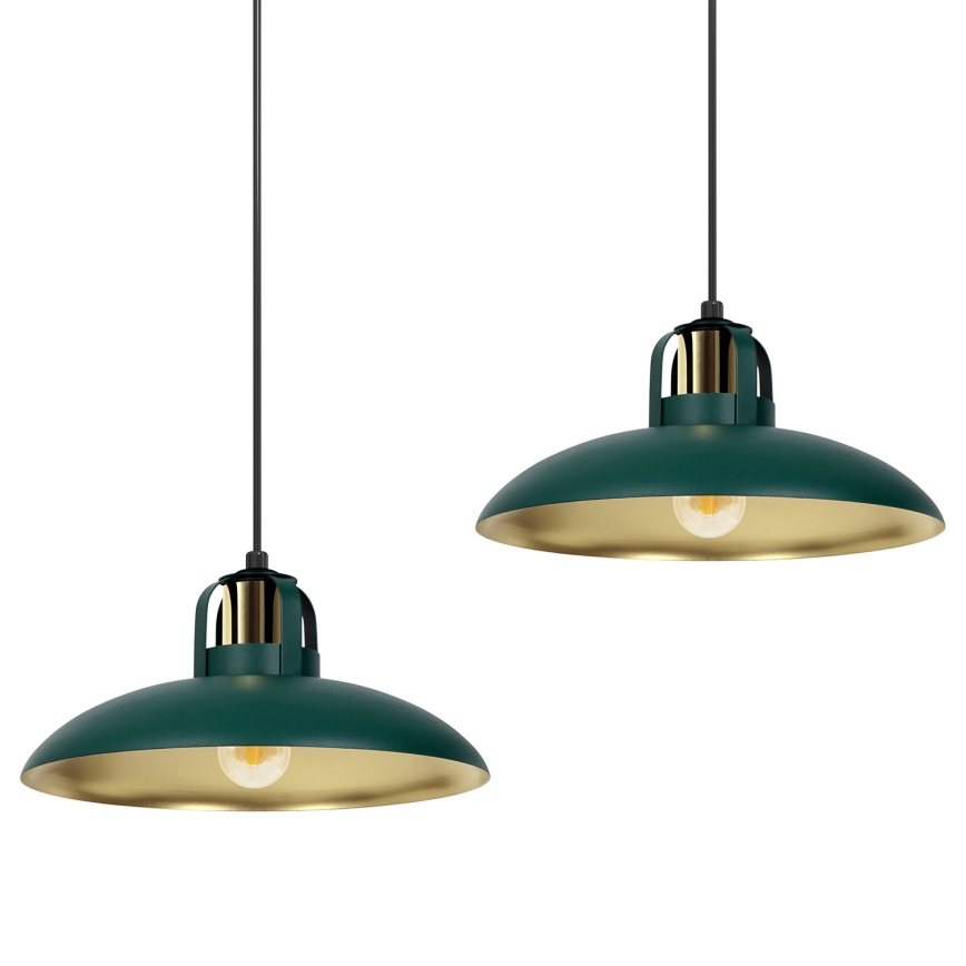 Brilagi - Lámpara colgante FLAMENGO 2xE27/60W/230V verde