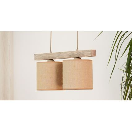Brilagi - Lámpara colgante FOREST 2xE27/15W/230V pino/marrón