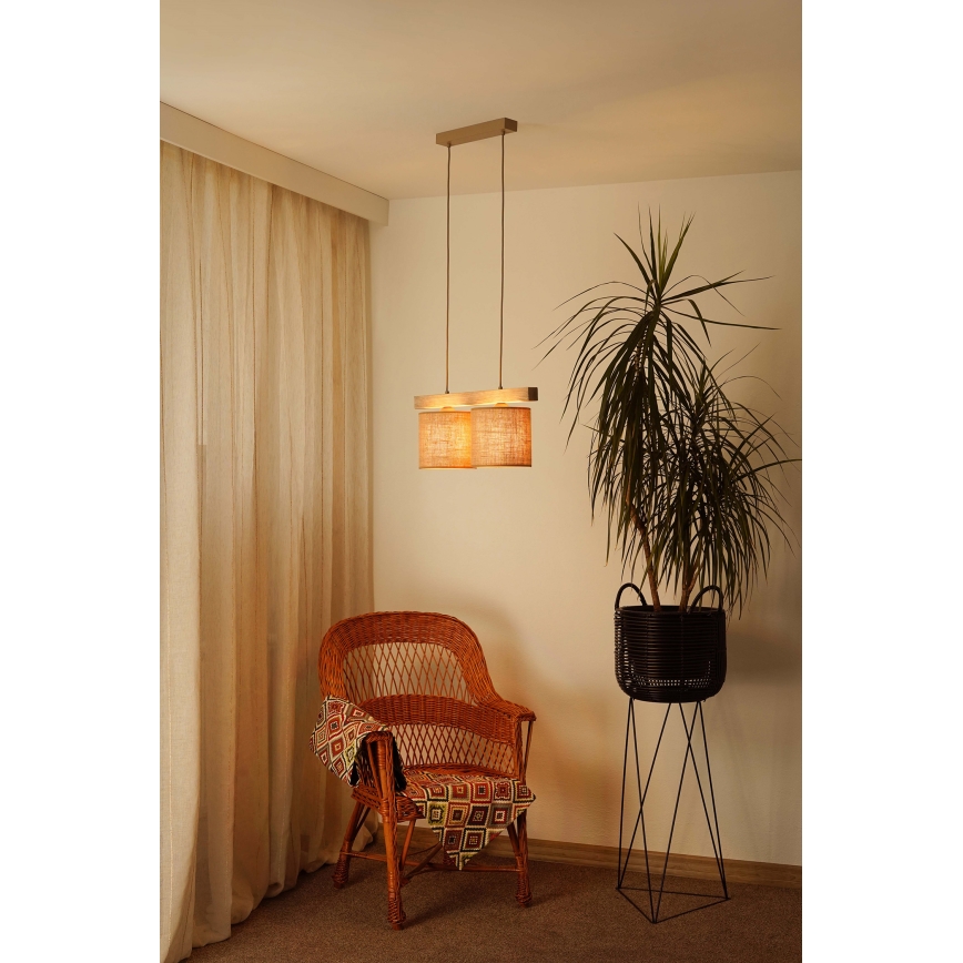 Brilagi - Lámpara colgante FOREST 2xE27/15W/230V pino/marrón