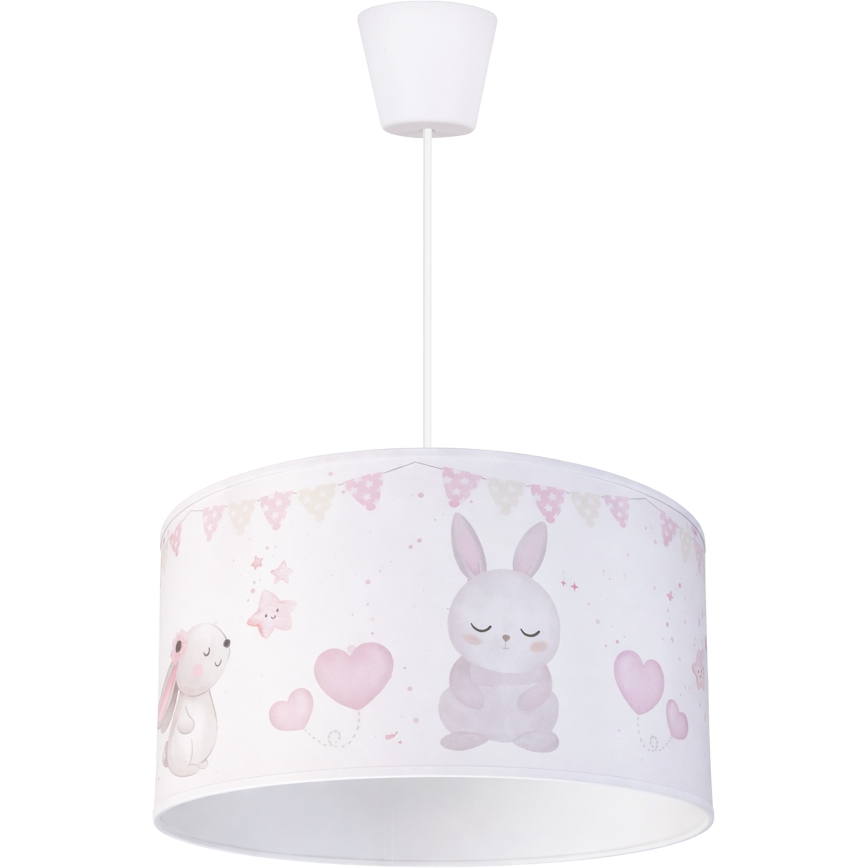 Brilagi - Lámpara colgante infantil LED BOBO 1xE27/10W/230V diámetro 35 cm blanco/motivos de animales