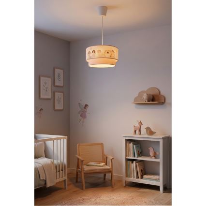 Brilagi - Lámpara colgante infantil LED BOBO con cable 1xE27/10W/230V Ø 40 cm rosa/hadas