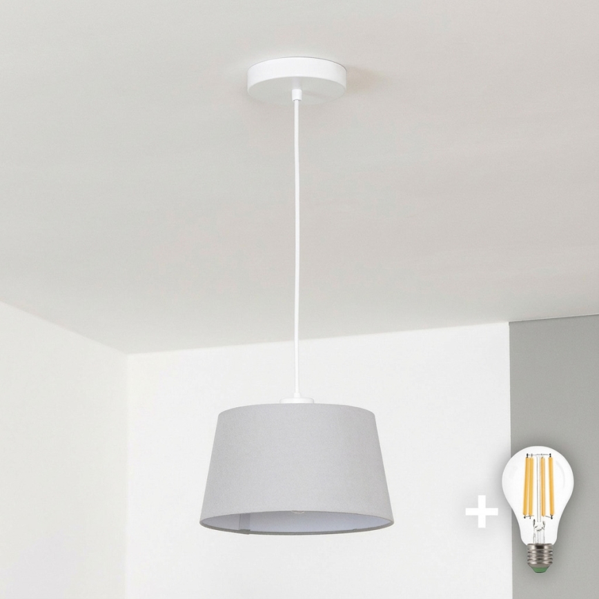 Brilagi - Lámpara colgante LED CERIA 1xE27/40W/230V, diámetro 25 cm, gris