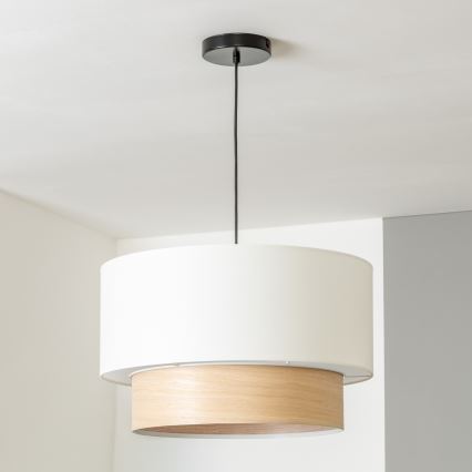 Brilagi - Lámpara colgante LED CERIA 1xE27/40W/230V Ø 50 cm blanco/beige