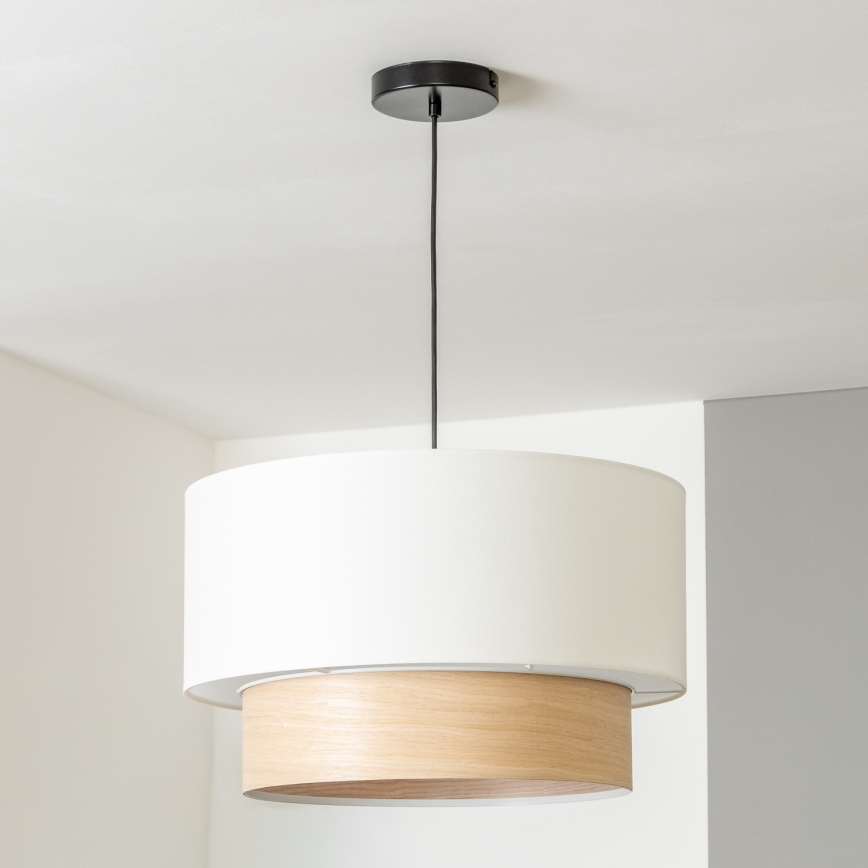 Brilagi - Lámpara colgante LED CERIA 1xE27/40W/230V Ø 50 cm blanco/beige