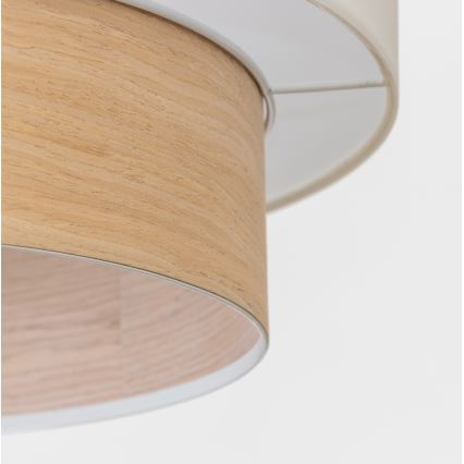 Brilagi - Lámpara colgante LED CERIA 1xE27/40W/230V Ø 50 cm blanco/beige