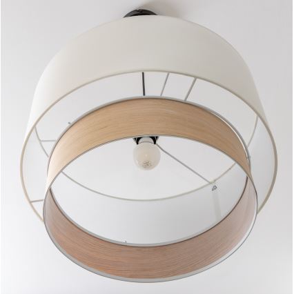 Brilagi - Lámpara colgante LED CERIA 1xE27/40W/230V Ø 50 cm blanco/beige