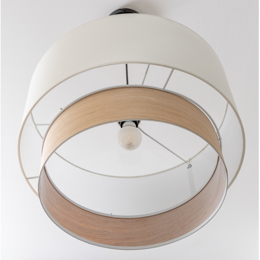 Brilagi - Lámpara colgante LED CERIA 1xE27/40W/230V Ø 50 cm blanco/beige