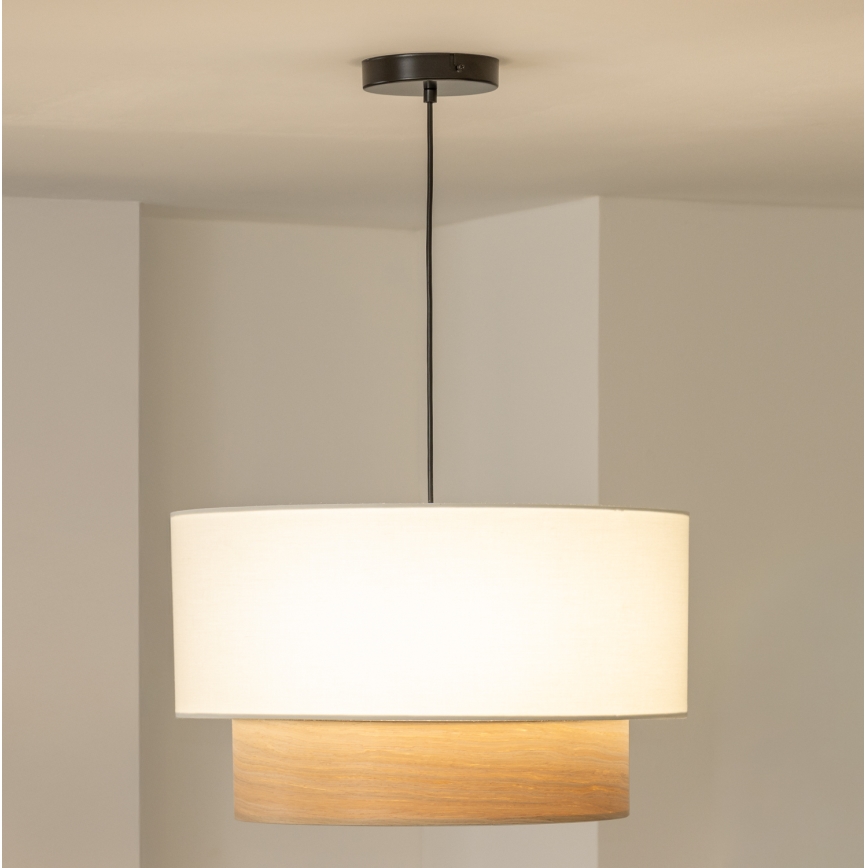 Brilagi - Lámpara colgante LED CERIA 1xE27/40W/230V Ø 50 cm blanco/beige