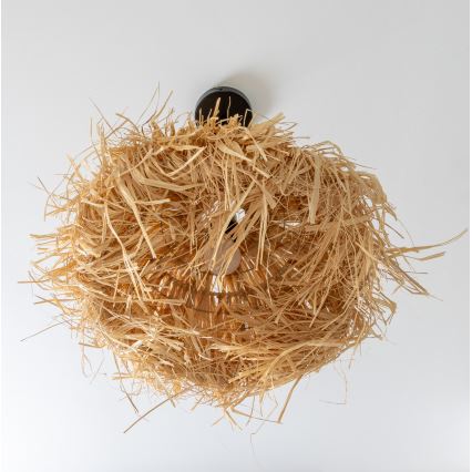 Brilagi - Lámpara colgante LED CERIA BOHO 1xE27/40W/230V Ø 40 cm rafia