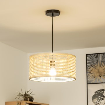 Brilagi - Lámpara colgante LED CERIA BOHO con cable 1xE27/40W/230V, diámetro 25 cm, bambú