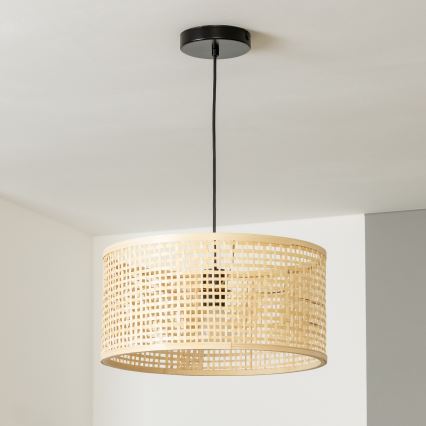 Brilagi - Lámpara colgante LED CERIA BOHO con cable 1xE27/40W/230V, diámetro 25 cm, bambú
