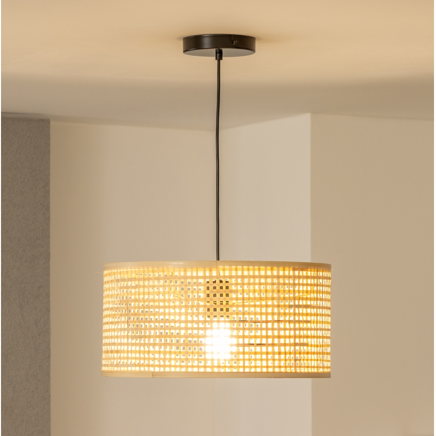 Brilagi - Lámpara colgante LED CERIA BOHO con cable 1xE27/40W/230V, diámetro 25 cm, bambú