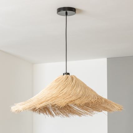 Brilagi - Lámpara colgante LED CERIA BOHO con cable 1xE27/40W/230V Ø 100 cm ratán