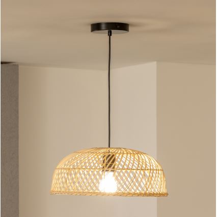 Brilagi - Lámpara colgante LED CERIA BOHO con cable 1xE27/40W/230V Ø 60 cm ratán