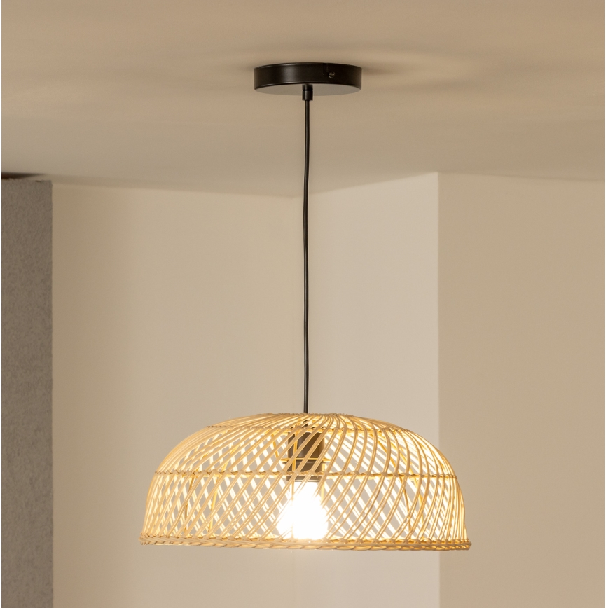 Brilagi - Lámpara colgante LED CERIA BOHO con cable 1xE27/40W/230V Ø 60 cm ratán