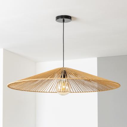 Brilagi - Lámpara colgante LED CERIA BOHO con cable 1xE27/40W/230V Ø 90 cm marrón
