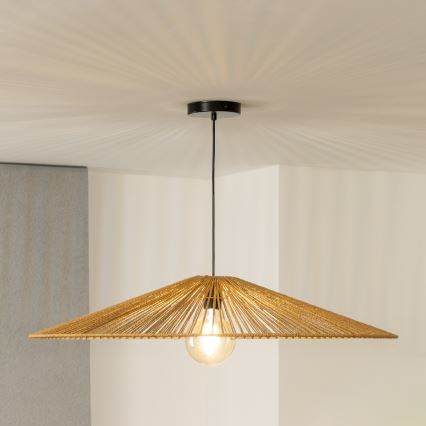 Brilagi - Lámpara colgante LED CERIA BOHO con cable 1xE27/40W/230V Ø 90 cm marrón
