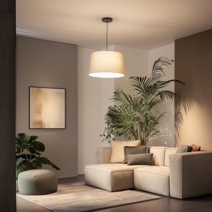 Brilagi - Lámpara colgante LED CERIA con cable, 1xE27/40W/230V, diámetro 45 cm, beige