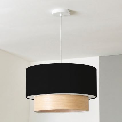 Brilagi - Lámpara colgante LED CERIA con cable 1xE27/40W/230V diámetro 50 cm negro/beige