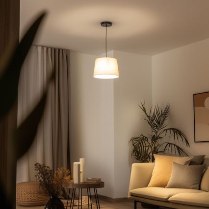 Brilagi - Lámpara colgante LED CERIA con cable 1xE27/40W/230V Ø 30 cm beige