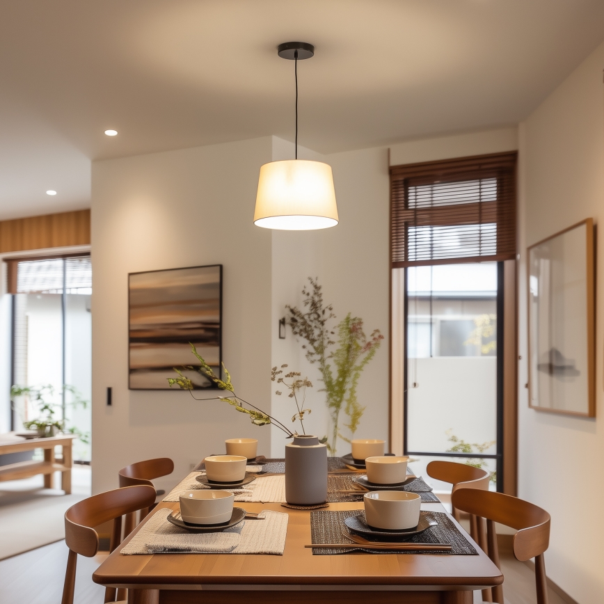 Brilagi - Lámpara colgante LED CERIA con cable 1xE27/40W/230V Ø 30 cm beige