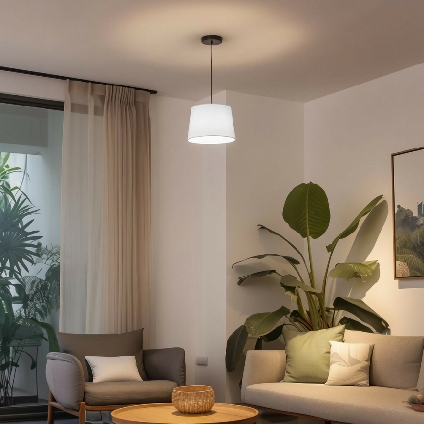 Brilagi - Lámpara colgante LED CERIA con cable 1xE27/40W/230V Ø 30 cm blanca