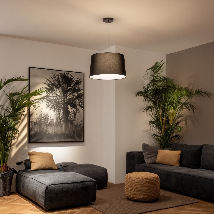 Brilagi - Lámpara colgante LED CERIA con cable 1xE27/40W/230V Ø 45 cm negra