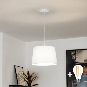 Brilagi - Lámpara colgante LED CERIA de cable 1xE27/40W/230V diámetro 30 cm blanca
