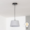 Brilagi - Lámpara colgante LED CERIA sobre cable 1xE27/40W/230V Ø 25 cm, gris